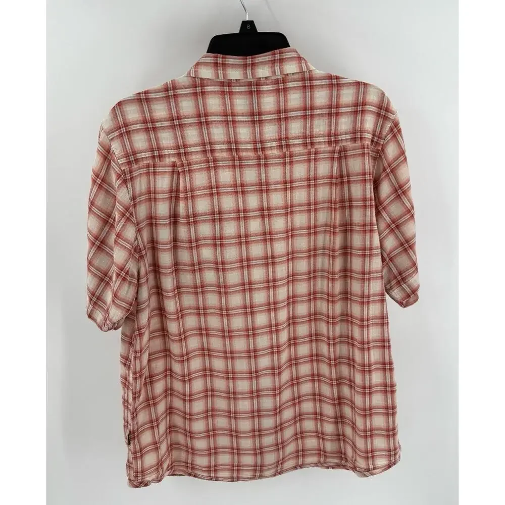 The North Face ARNE Plaid Short Sleeve Chest Pocket Casual Shirt Mens Large‎